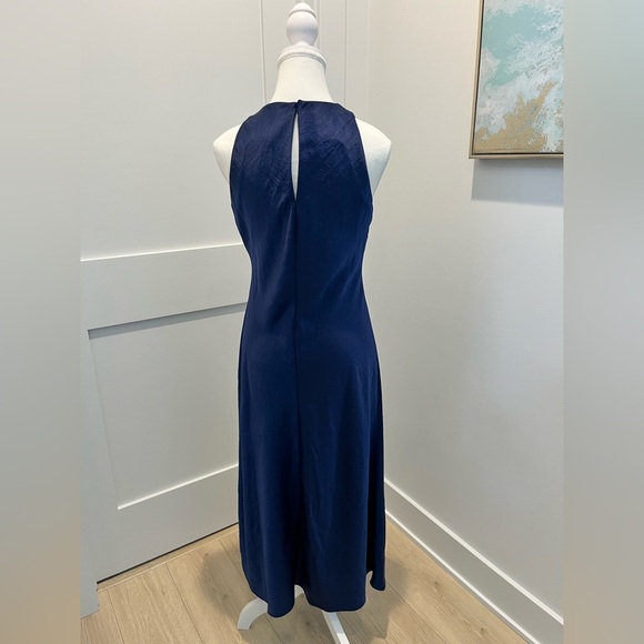 Madewell Deep Cobalt Satin Jeweltone Sleeveless Midi Flowy Dress NEW NS238 sz 0 - Picture 7 of 11
